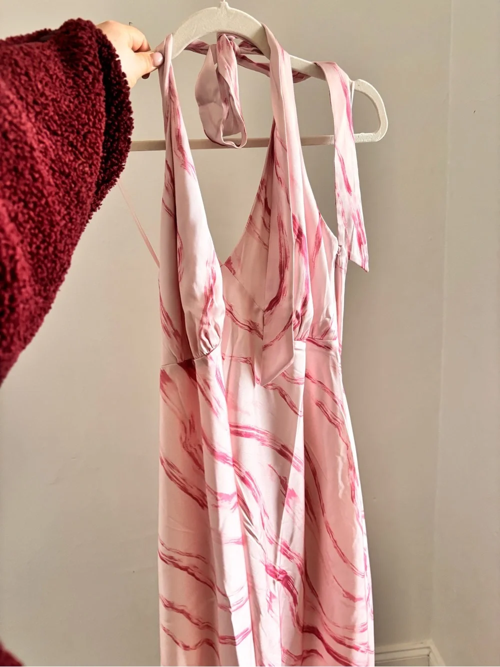 Abercrombie & Fitch Julia Slip Dusty Mauve Halter Maxi Dress